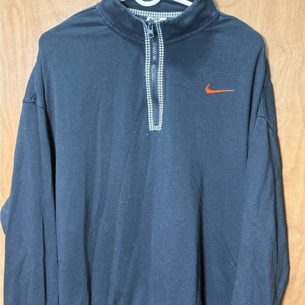 Nike Black Half-Zip with Orange Logo